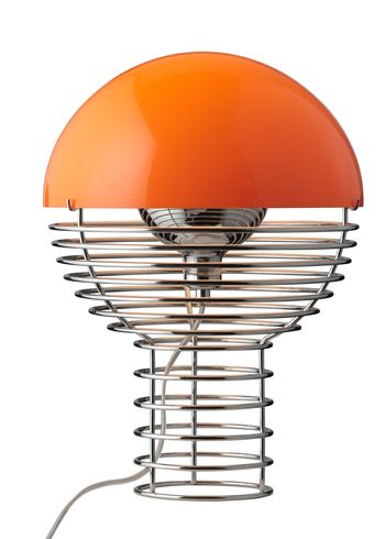 Verpan - Pöytävalaisin - Wire Table Lamp - Krom/Orange