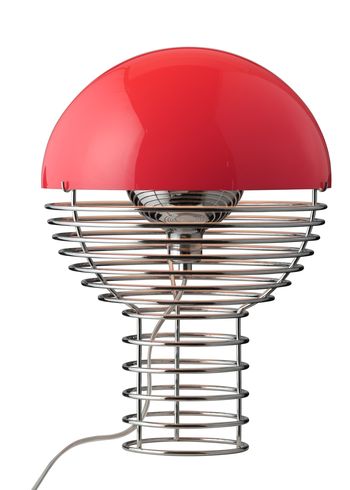 Verpan - Pöytävalaisin - Wire Table Lamp - Krom/Rød