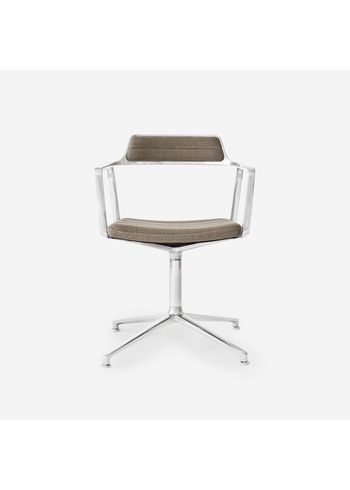 Vipp - Spisebordsstol - The Swivel Chair - Vipp452 - Dark beige textile, Polished Aluminium