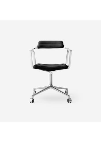 Vipp - Stuhl - The Swivel Chair - Vipp452 - Black Leather, Polished Aluminium