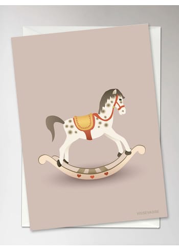 ViSSEVASSE - Kaarten - Rocking Horse - Greeting card - Rosy Brown