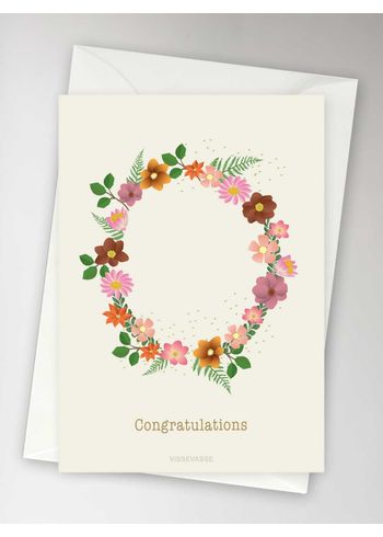 ViSSEVASSE - Kaarten - Congratulations flower circle - greeting card - A6