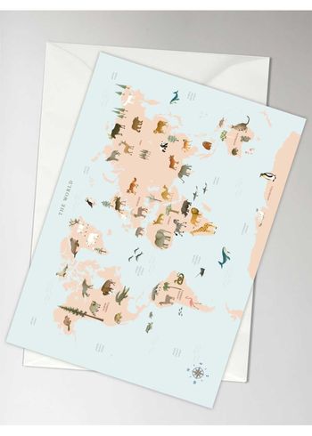 ViSSEVASSE - Kaarten - WORLD MAP ANIMAL - greeting card - WORLD MAP ANIMAL - greeting card