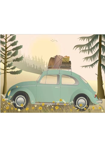 ViSSEVASSE - Poster - VW BEETLE GREEN - plakat - Beetle