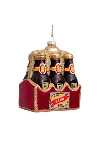 Vondels - Bola de Navidad - Ornament glass beer in tray - Multi