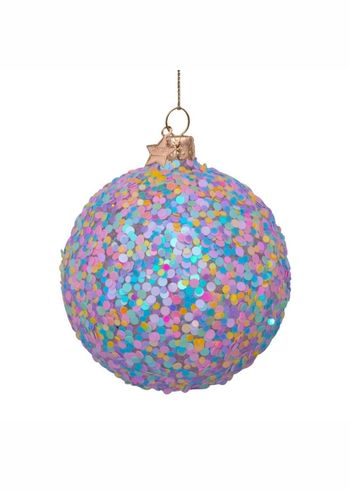 Vondels - Kerstbal - Bauble glass multicolor disco glitter allover - Multi