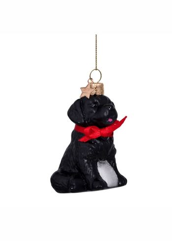 Vondels - Boule de Noël - Ornament glass black puppy labrador - Black
