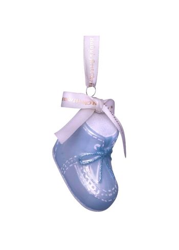 Vondels - Bal Bożonarodzeniowy - Ornament Glass Blue Baby's First Christmas Shoe - Blue