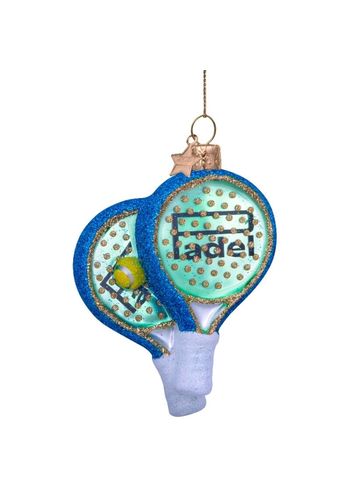 Vondels - Christmas Ball - Ornament Glass Green Padel Racket - Green