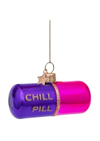 Vondels - Bal Bożonarodzeniowy - Ornament Glass Purple/Pink Opal Chill Pill - Purple/Pink