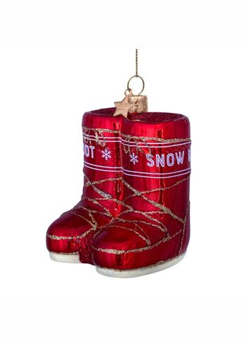Vondels - Christbaumkugel - Ornament glass red opal snow boots - Red