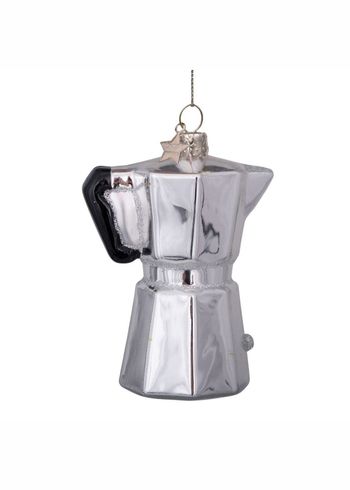 Vondels - Christmas Ball - Ornament glass silver opal old coffee maker - Silver