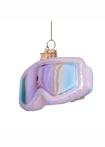 Vondels - Christmas Ball - Ornament glass soft pink oil ski goggles - Pink