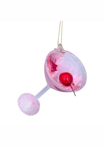 Vondels - Weihnachtsschmuck - Ornament glass pink cosmopolitan cocktail - Burgundy
