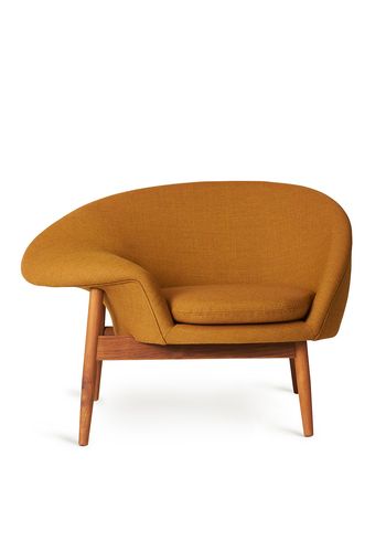 Warm Nordic - Lounge stoel - Fried Egg Chair / Oiled Teak - Canvas 424 (Dark Ochre)