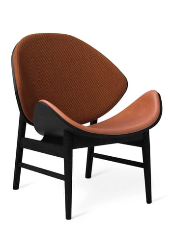 Warm Nordic - Armchair - The Orange / White Oiled Oak - Mosaic 472 (Spicy Brown) /Nevada 2488 (Cognac Leather) Blacklaqured Massive Oak