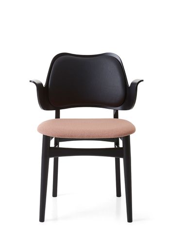Warm Nordic - Chair - Gesture Chair / Black Lacquered Oak - Prescott 207 (Black) / Merit 035 (Fresh Peach)