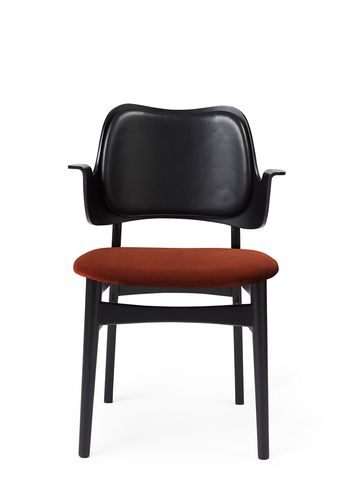 Warm Nordic - Chair - Gesture Chair / Black Lacquered Oak - Prescott 207 (Black) / Ritz 3701 (Brick Red)