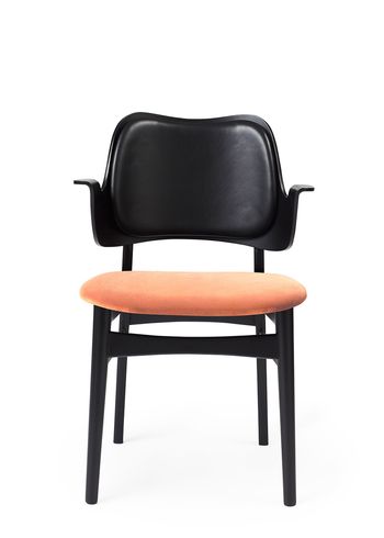 Warm Nordic - Chair - Gesture Chair / Black Lacquered Oak - Prescott 207 (Black) / Ritz 8008 (Rusty Rose)