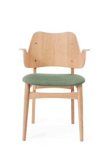 Warm Nordic - Chaise - Gesture Chair / White Oiled Oak - Canvas 926 (Sage Green)