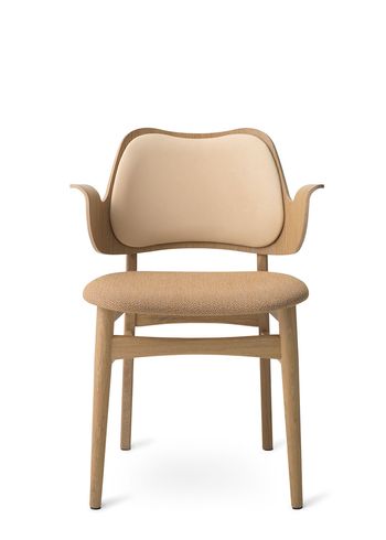 Warm Nordic - Chaise - Gesture Chair / White Oiled Oak - Vegetal 90 (Nature) / Sprinkles 254 (Latte)