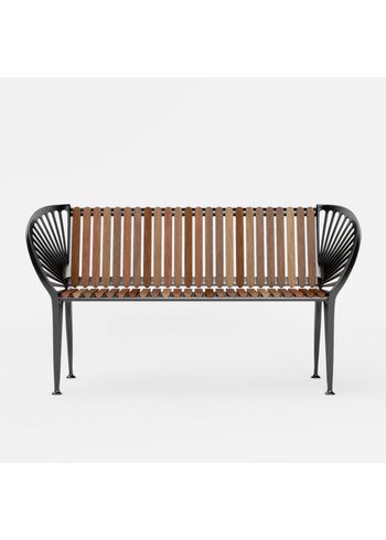 WOLFF NORDIC - Puutarhan penkki - ND100 City bench by Nanna Ditzel - Cast iron, Oiled mahogany