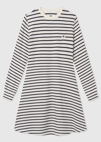 Wood Wood - Kjole - Isa Dress - Off-white/Navy stripes