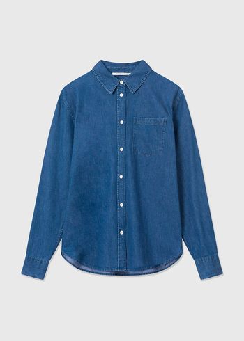 Wood Wood - Overhemden - Adna Classic Denim Shirt - Blue Denim