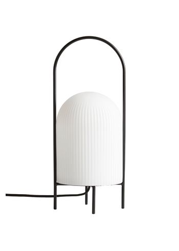 Woud - Bordlampe - Ghost table lamp - Sortmalet Metal / Opalglas