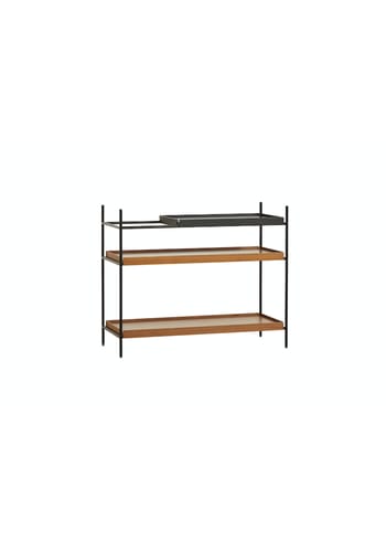 Woud - Plank - Tray Shelf - Style 6 Valnød & Sort - Lav