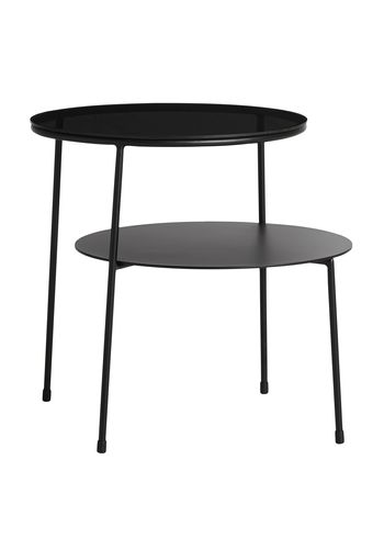 Woud - Sofabord - Duo Side Table - Black Metal / Dark Smoked Glass