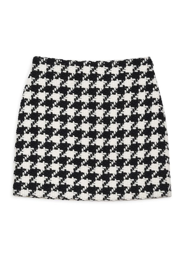 Anine Bing Ada Skirt Black White Houndstooth