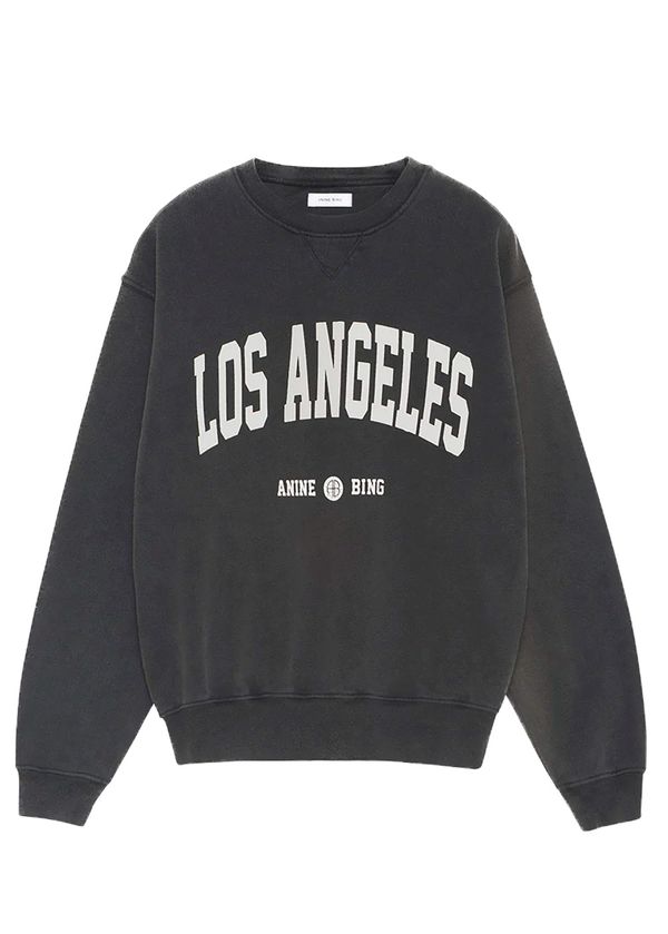 Anine Bing Ramona Sweatshirt Washed Black x Los Angeles