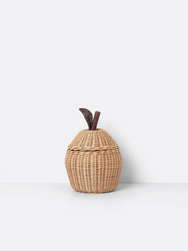 Cestino Apple Large di Ferm Living - beige legno naturale