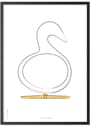 Brainchild - Cartaz - Design Sketch Swan Poster - White - No Frame