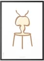 Brainchild - Juliste - Line Ant Poster - White - No Frame