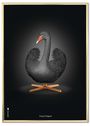 BrainChild - Poster - Klassisk – Sort baggrund – Sort svane - Ingen ramme