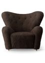 Audo Copenhagen - Křeslo - The Tired Man - Fabric: Sheepskin Espresso / Frame: Smoked Oak