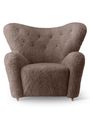 By Lassen - Lounge stoel - The Tired Man - Fabric: Sheepskin Espresso / Frame: Smoked Oak