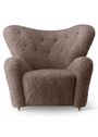 By Lassen - Armchair - The Tired Man With Footstool - Fabric: Sheepskin Espresso / Frame: Smoked Oak