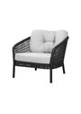 Cane-line - Loungestol - Ocean Large Lounge Chair - Frame: Cane-line Soft Rope, Dark Grey / Cushion: Dark Grey, Cane-line Wove