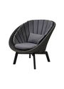 Cane-line - Chaise lounge - Peacock lounge chair OUTDOOR - Aluminium - Frame: Cane-line Soft rope - Aluminium, Black / Cushion: Dark, Grey, Cane-line Focus
