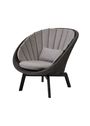 Cane-line - Cadeira de banho - Peacock lounge chair OUTDOOR - Aluminium - Frame: Cane-line Soft rope - Aluminium, Black / Cushion: Dark, Grey, Cane-line Focus
