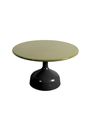 Cane-line - Soffbord - Glaze Coffee Table, Large - Round - Frame: Lava Grey, Aluminium / Tabletop: Black, Glazed Lava Stone