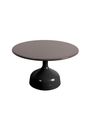 Cane-line - Tavolino da caffè - Glaze Coffee Table, Large - Round - Frame: Lava Grey, Aluminium / Tabletop: Black, Glazed Lava Stone