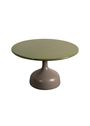 Cane-line - Table basse - Glaze Coffee Table, Large - Round - Frame: Lava Grey, Aluminium / Tabletop: Black, Glazed Lava Stone