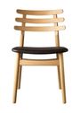 FDB Møbler / Furniture - Chair - J48 by Poul M. Volther - Oak / Black leather / Smoked