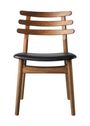 FDB Møbler / Furniture - Chair - J48 by Poul M. Volther - Oak / Black leather