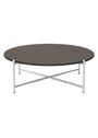 Handvärk - Table basse - Round Coffee Table - Brown Marble/Stainless Steel 90