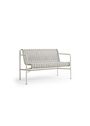 HAY - Banco de jardín - Palissade Cord Dining Bench With Armrest - Cream White